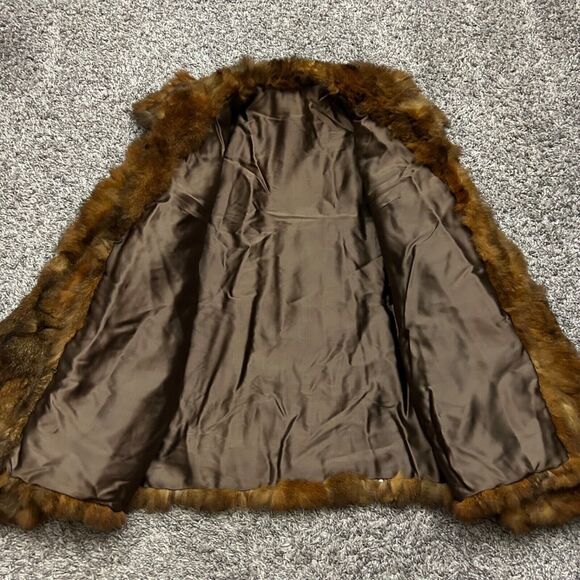 Vintage 60s Faux Fur Coat Patchwork Sears Fashions Brown Boho Hippie Jacket - Picture 3 of 10